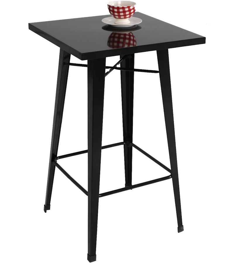 Mesa Taburete metal negra